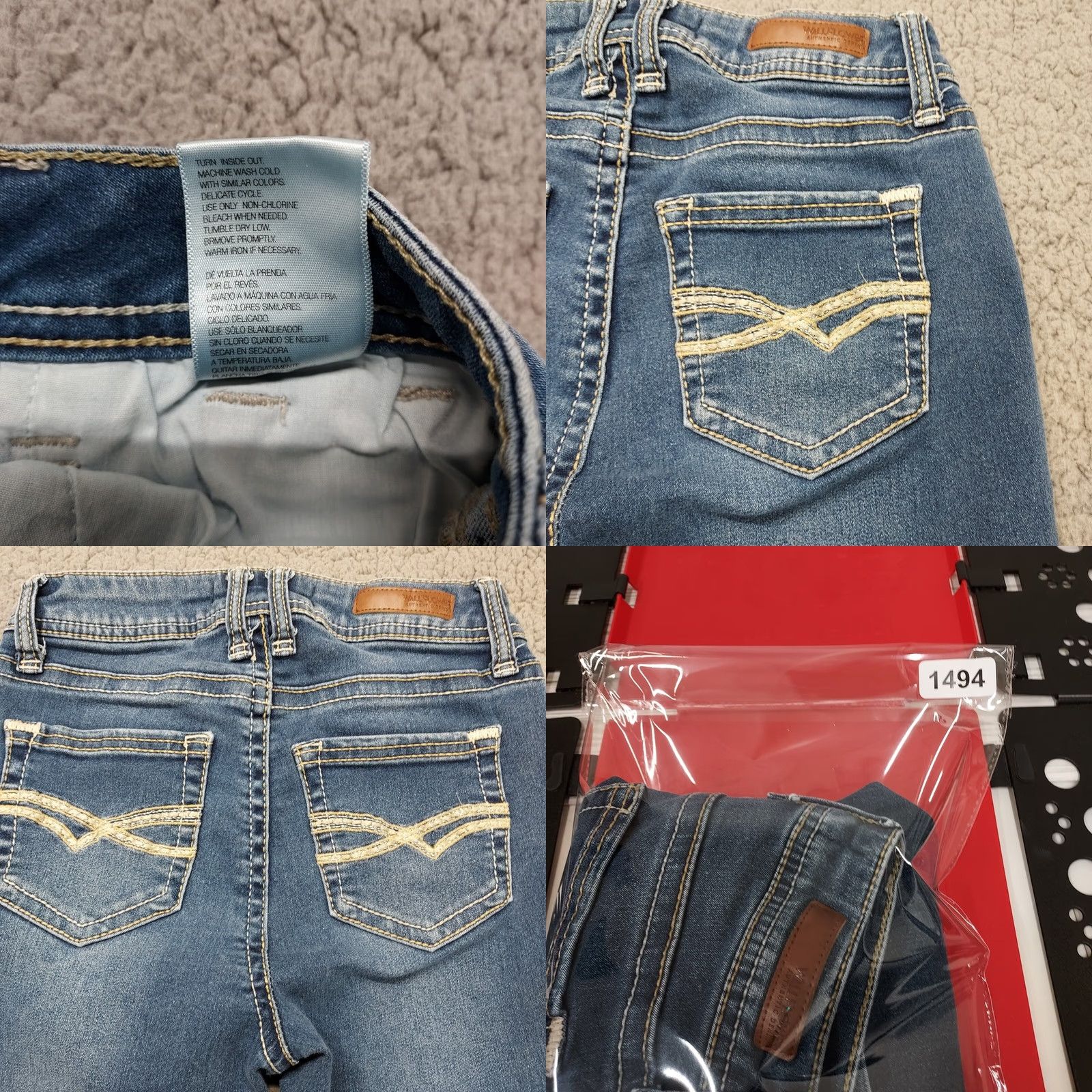 Vintage WALLFLOWER Jeans Women's Size 1 Reg Skinny 23x28 Blue Denim Slim 5-Pocket Capris California Beach City Flower Pattern Size 25" / US 0 / IT 36 - 9 Thumbnail