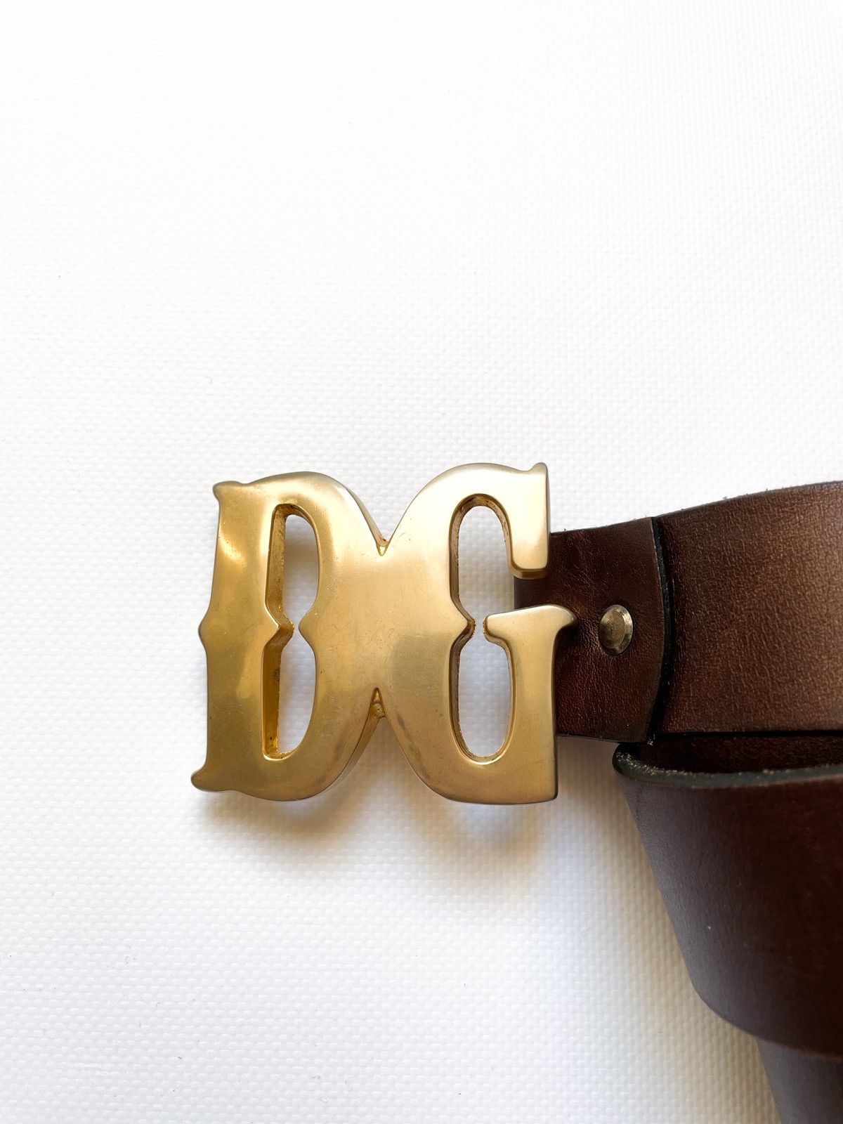 Dolce & Gabbana Vintage Dolce Gabbana logo punk leather belt big buckle Size ONE SIZE - 4 Thumbnail