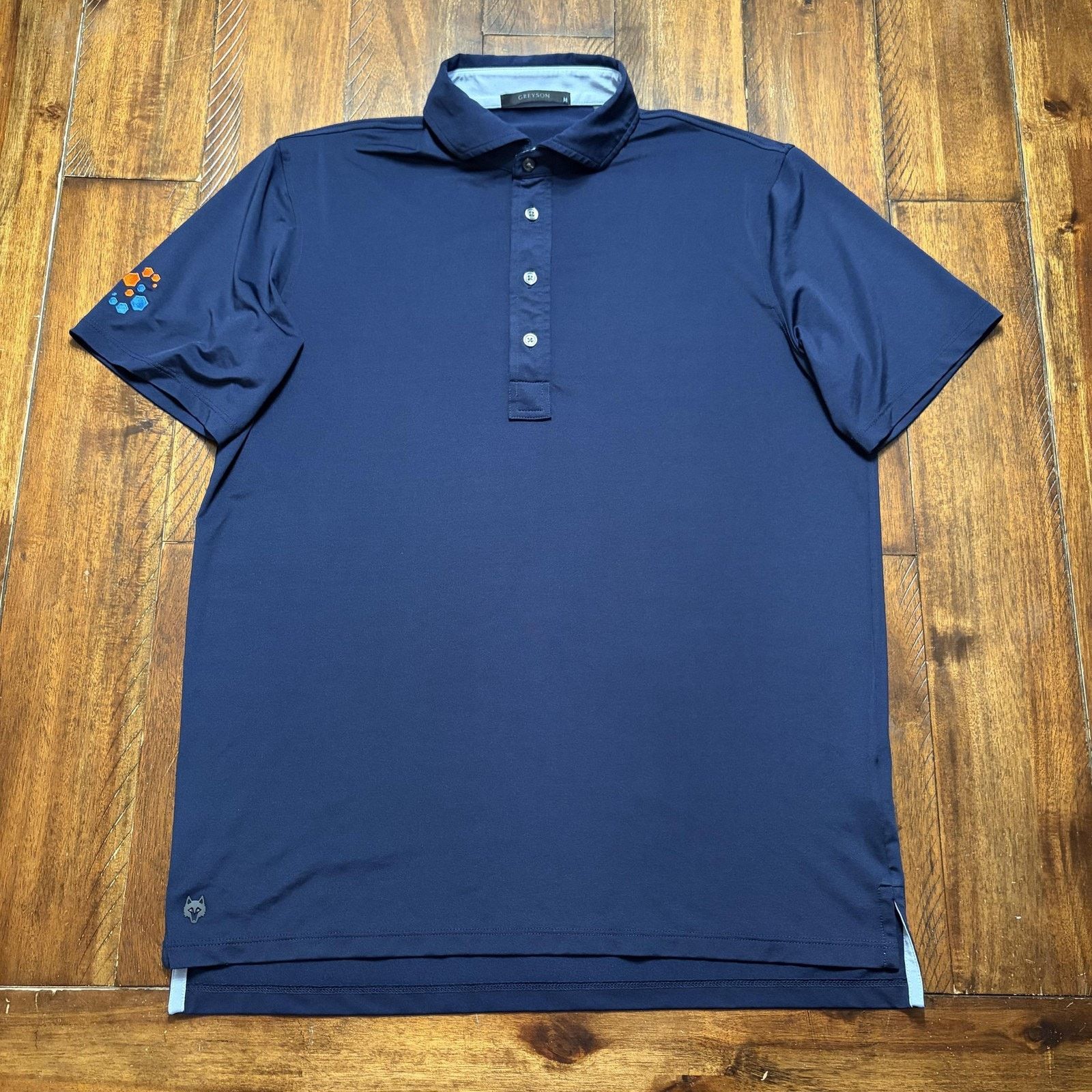 Vintage Greyson Polo Shirt Mens Medium Blue Solid Golf Performance Size US M / EU 48-50 / 2 - 2 Thumbnail