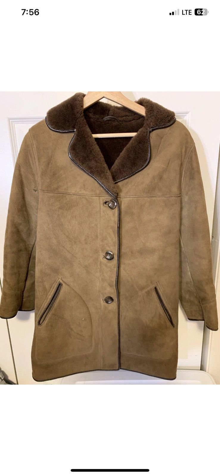 Other Lakeland womens sz 8 suede sheepskin leather coat brown Size M / US 6-8 / IT 42-44 - 3 Thumbnail