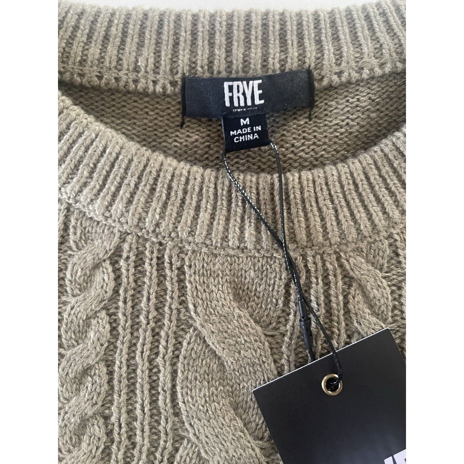 Frye Frye Men’s Olive Green Sweater Cable Knit Size Medium NWT Size US M / EU 48-50 / 2 - 5 Thumbnail