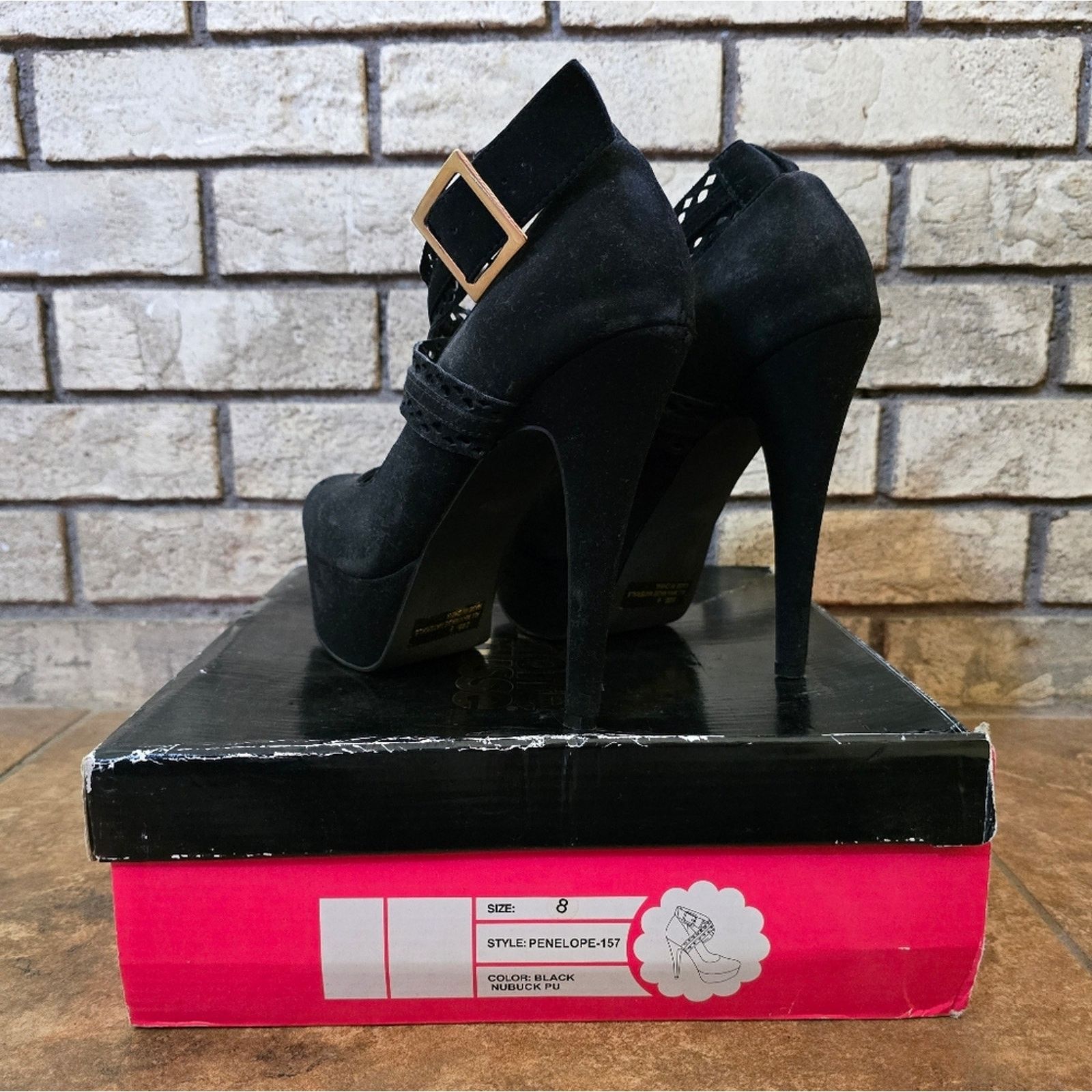 Other Black | CHARLOTTE RUSSE | Penelope Heels Size US 8 / IT 38 - 4 Thumbnail