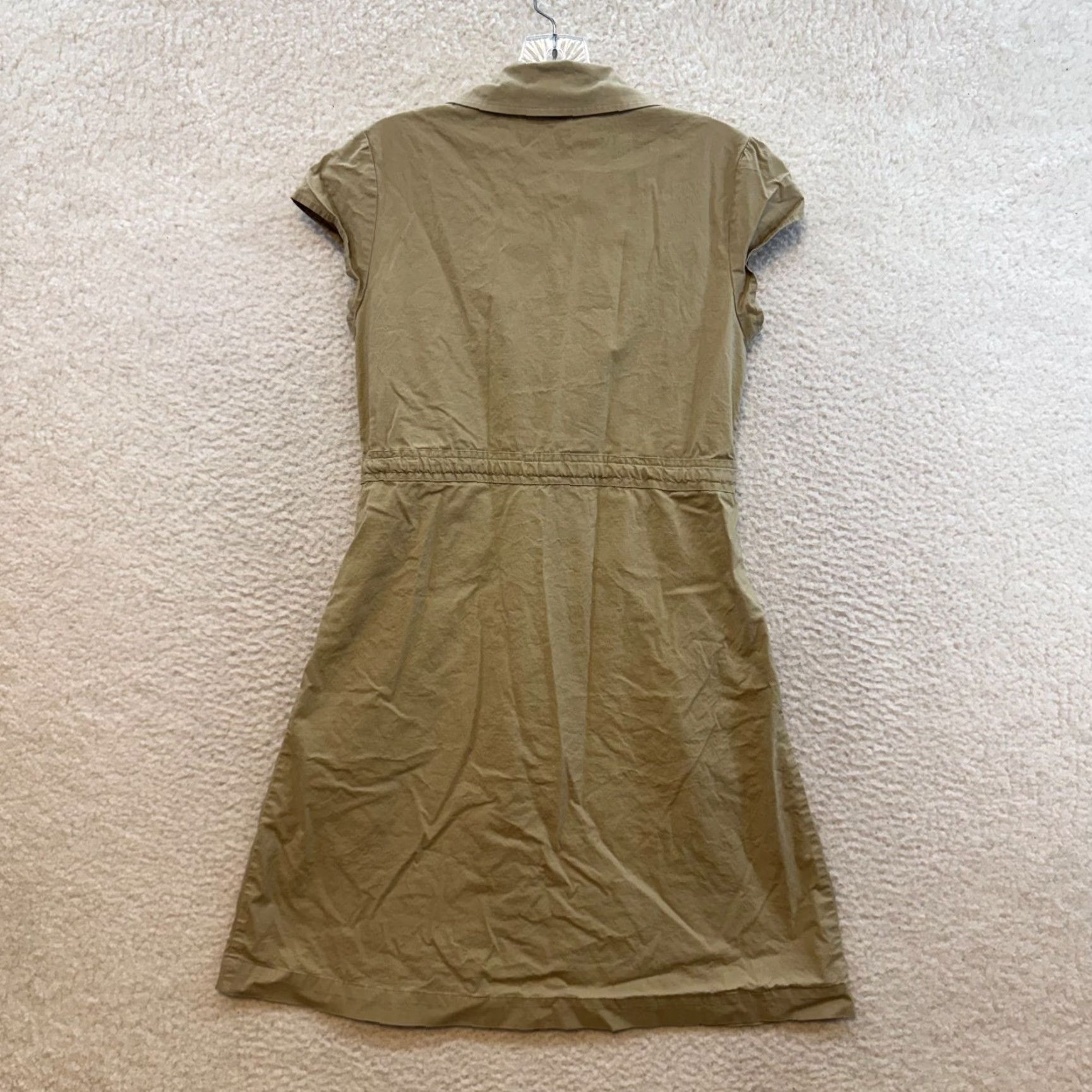 Merona VINTAGE Merona Y2K Shirt Dress Cap Sleeve Khaki Beige Small S Cotton Military/Landgirl Casual Mens? Size S / US 4 / IT 40 - 2 Thumbnail