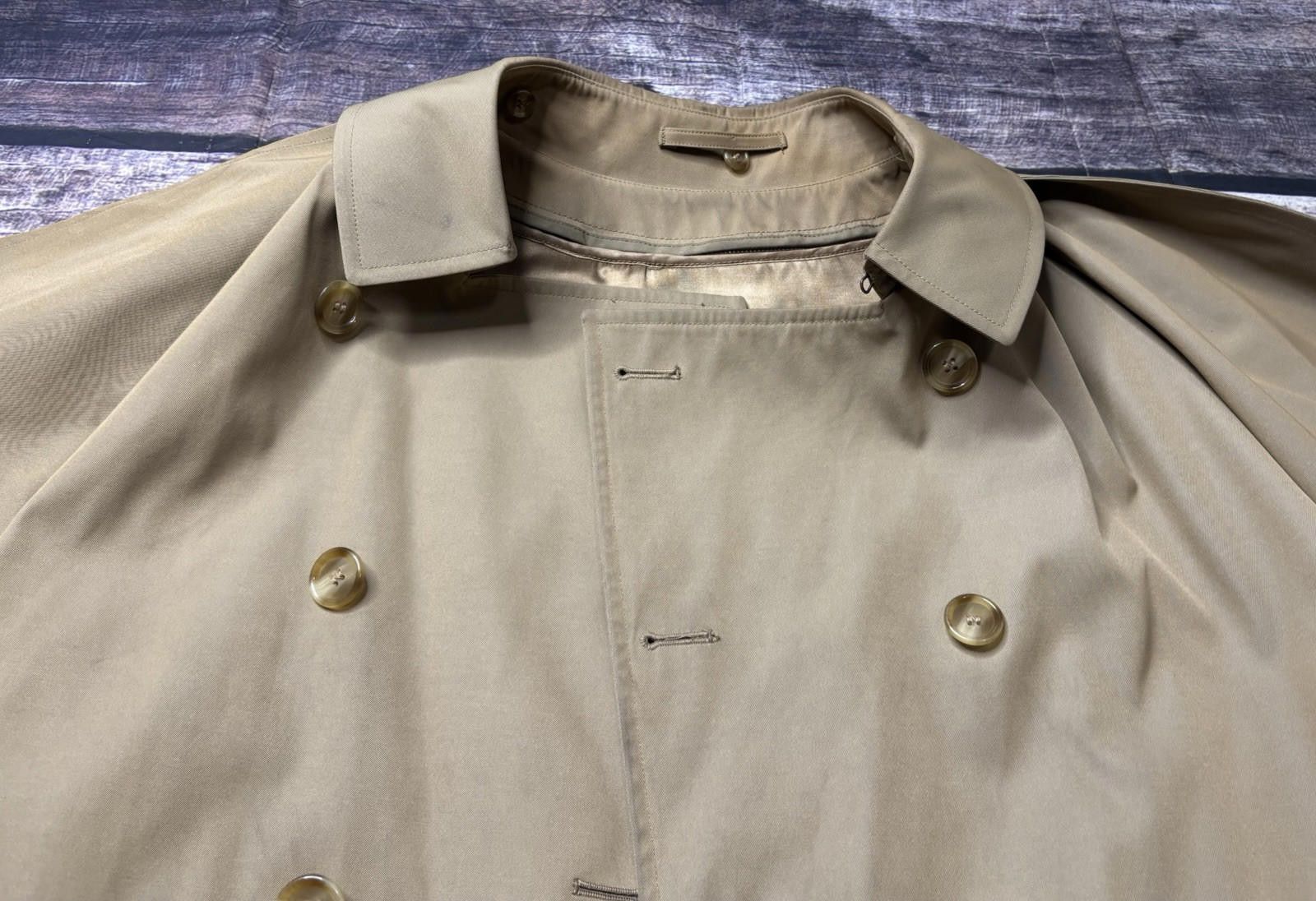 Barneys New York Barney's New York Trench Coat Men 46 Check 100% Wool Lining Size US XXL / EU 58 / 5 - 11 Thumbnail