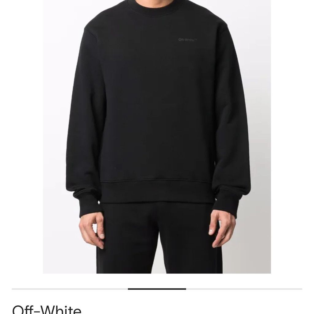 Japanese Brand Off-White Diag Tab crew-neck sweatshirt Size US XL / EU 56 / 4 - 1 Thumbnail
