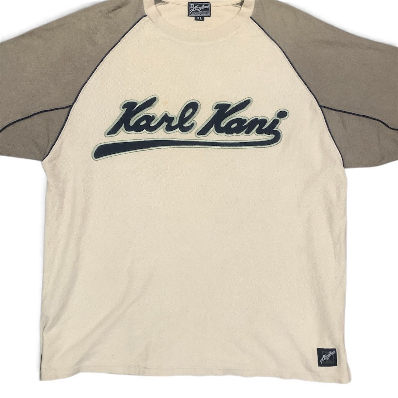 Karl Kani Vtg Karl Kani Jeans Spell Out Raglan Cotton T-Shirt Size US XL / EU 56 / 4 - 3 Thumbnail