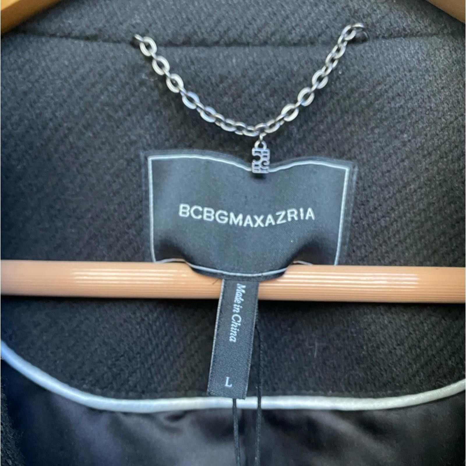 Bcbgmaxazria BCBGMaxAzria Black Pea Coat NWT Longline Size L Size L / US 10 / IT 46 - 7 Thumbnail