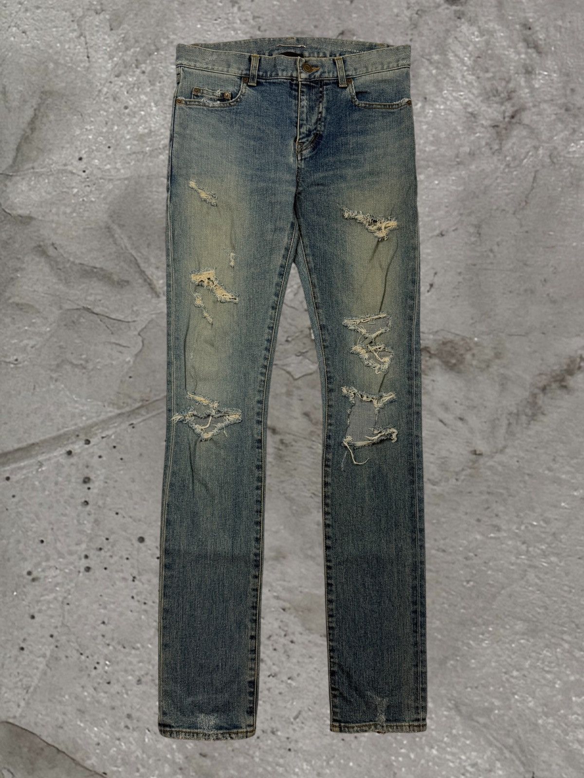 Saint Laurent Paris FW15 CRASH DENIM JEANS | Grailed