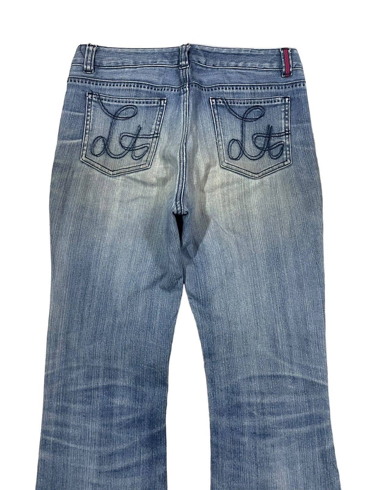 Japanese Brand Vintage Japanese Brand Crazy Front Pocket Washed Flare Jeans Size 31" - 9 Thumbnail