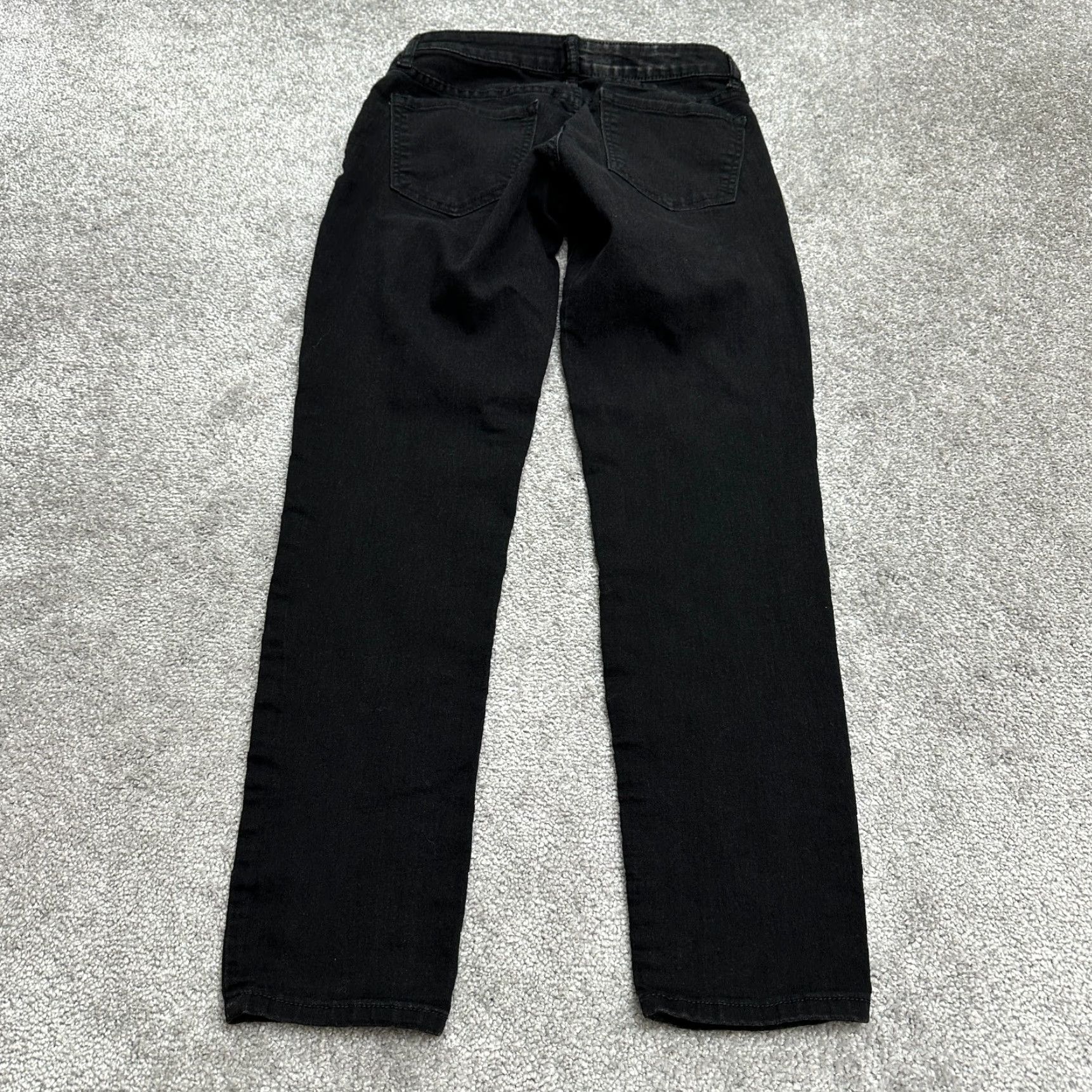 Old Navy Old Navy Jeans Women Black Dark-Wash Skinny 28x28 6 Regular Rise 5-Pocket Denim Cotton Blend Button Zip Stretch Size 28" / US 6 / IT 42 - 2 Thumbnail