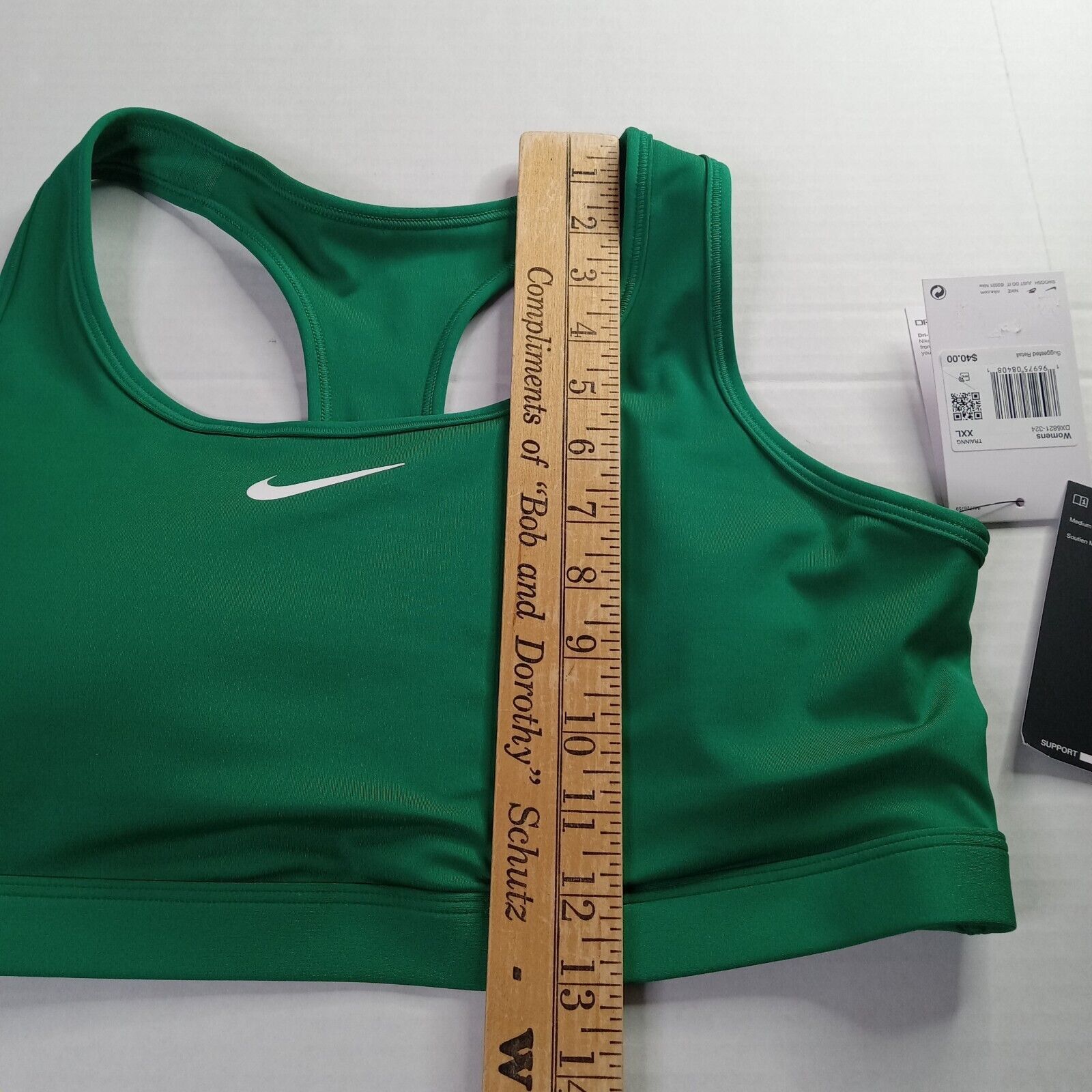 Nike Nike Dri-FIT Swoosh Medium Padded Sports Bra Women 2XL Green Size XXL / US 16-18 / IT 52-54 - 4 Thumbnail