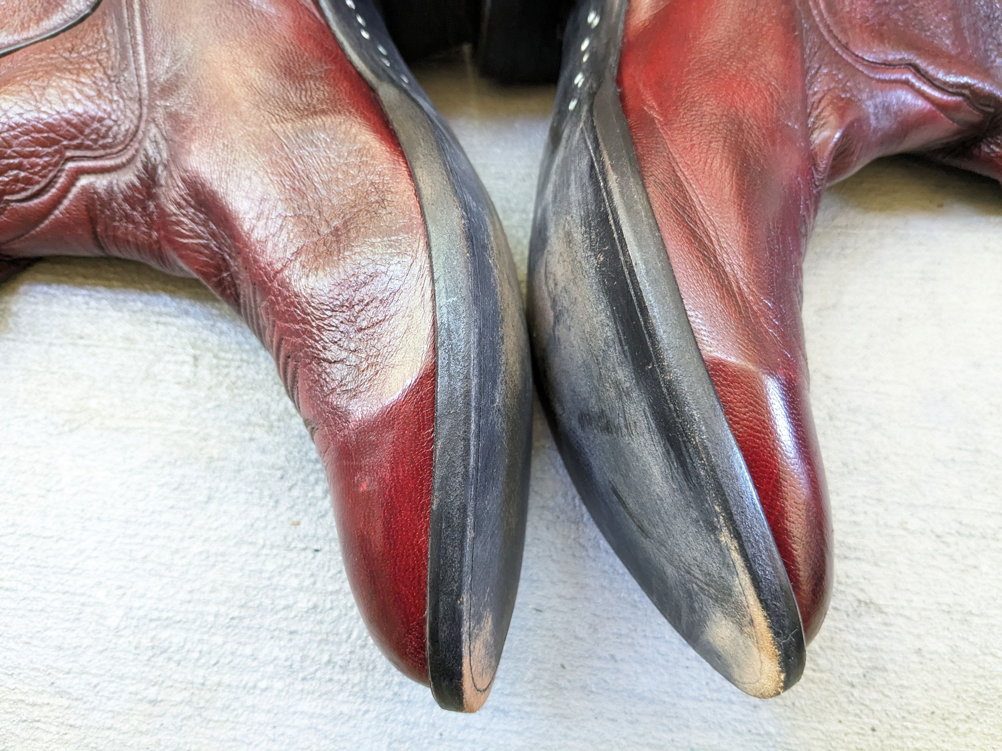 Larry Mahan × Vintage Larry Mahan Cowboy Boots Red 9 E Wide Biker Leather USA Size US 9 / EU 42 - 12 Thumbnail