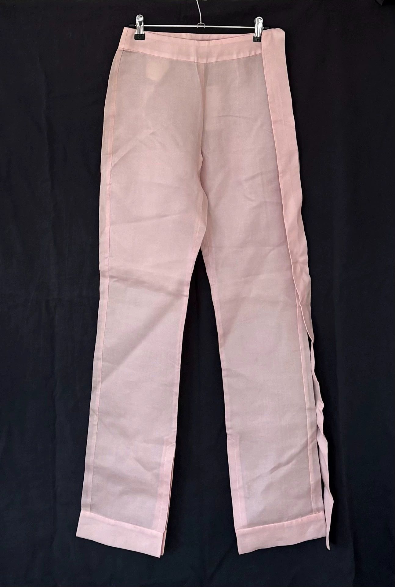 Helmut Lang Helmut Lang Women's Light Pink Silk Trousers Size 26" / US 2 / IT 38 - 1 Thumbnail