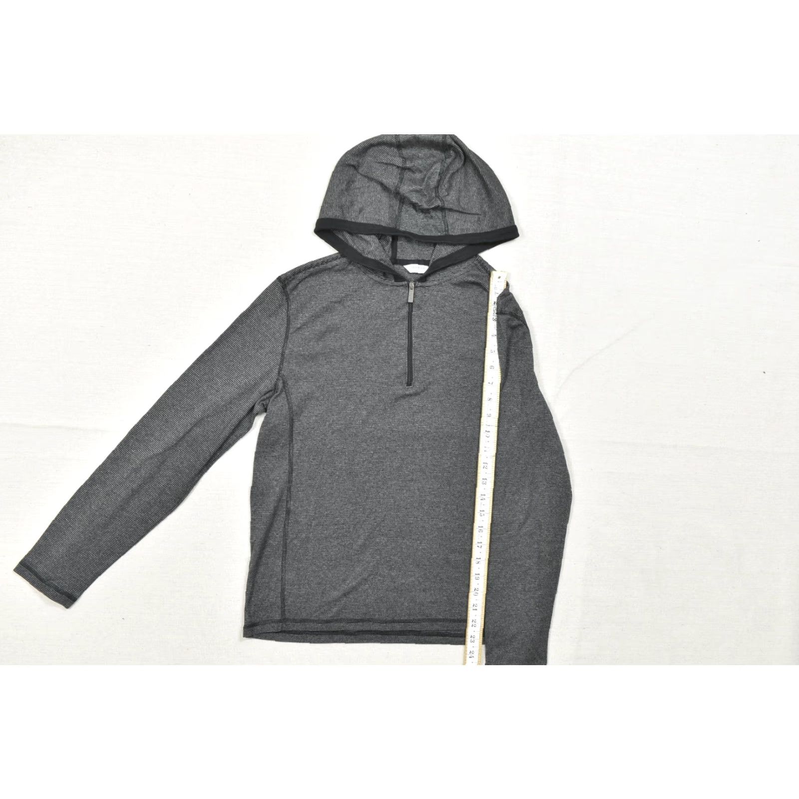 Calvin Klein Calvin Klein Slim Fit Hoodie Men's M Gray Striped 1/4 Zip 100% Cotton Sweater Pullover Mock Neck Long Sleeve Casual Winter Spring Fall Mens Size US M / EU 48-50 / 2 - 5 Thumbnail