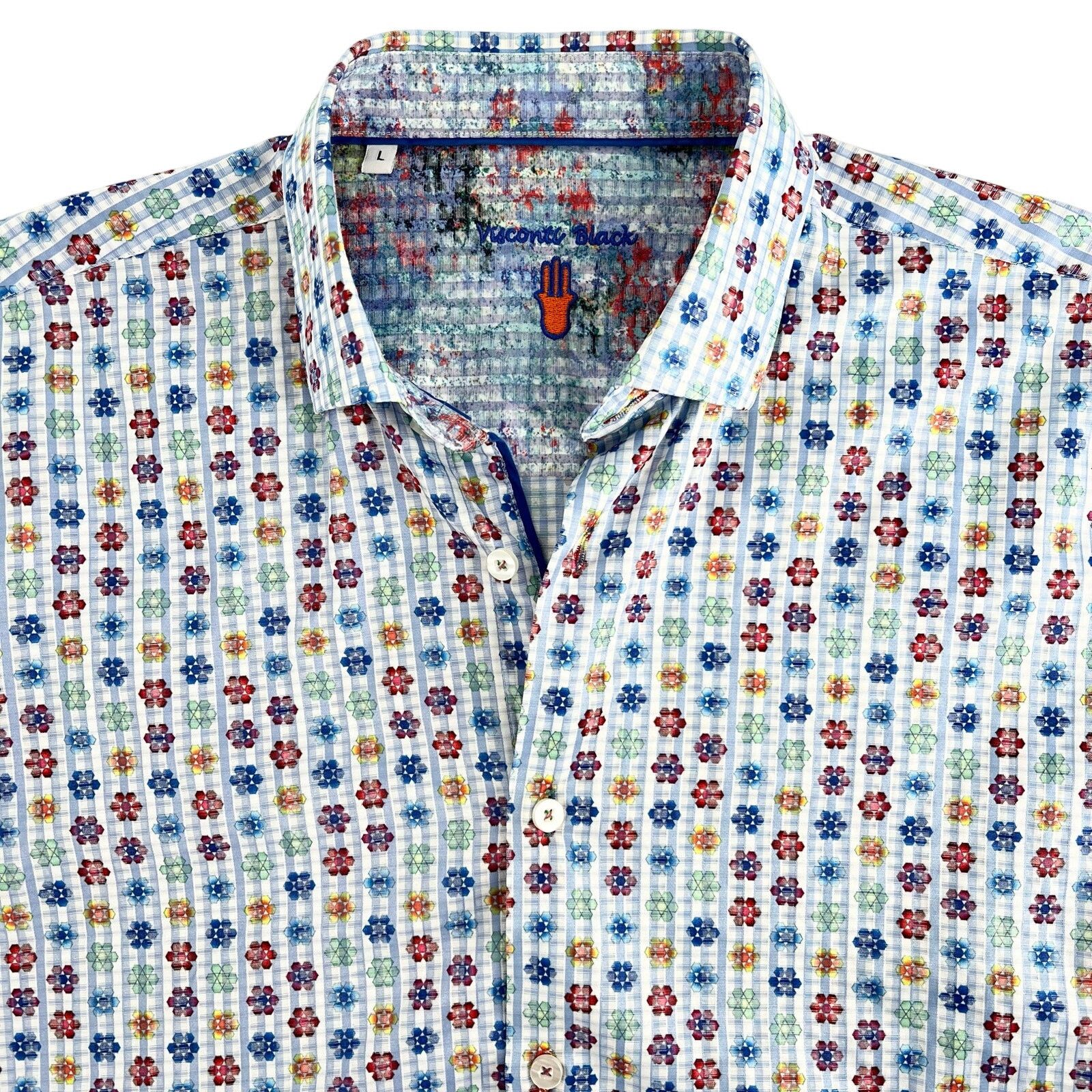 Luciano Visconti Black label Stripe Pixel dress shirt M