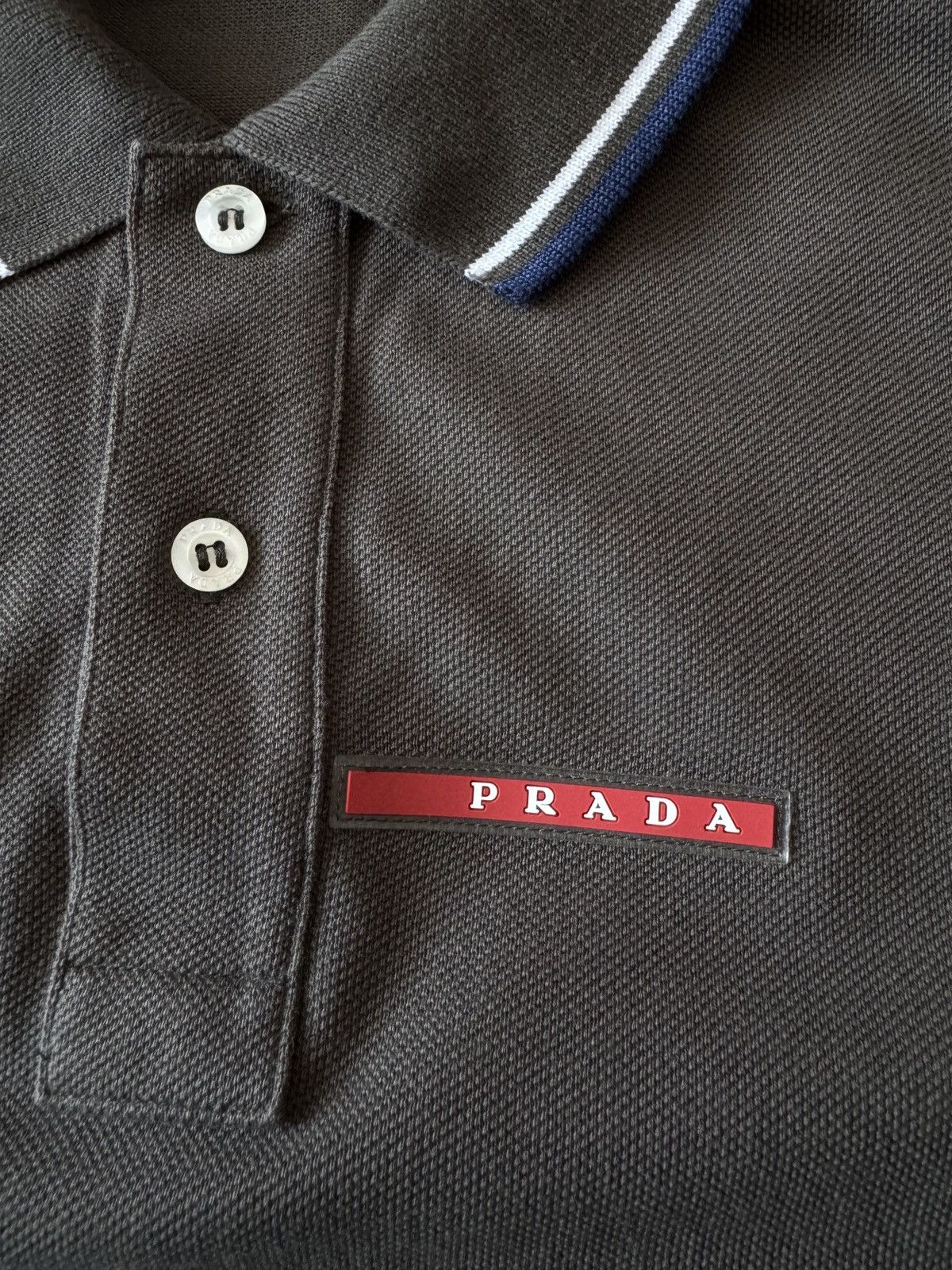 Prada 🔥🔥 Prada Red Tab Brown Cotton Polo Shirt Size US L / EU 52-54 / 3 - 3 Thumbnail
