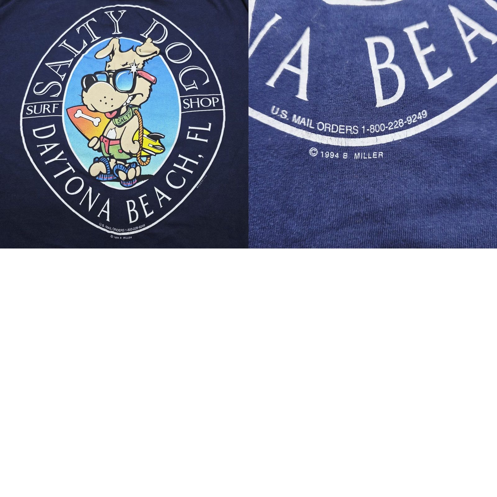 Vintage VINTAGE Salty Dog Surf Shop T-Shirt Longsleeve Florida 90's Daytona Beach Large Blue Mens Size US L / EU 52-54 / 3 - 8 Thumbnail