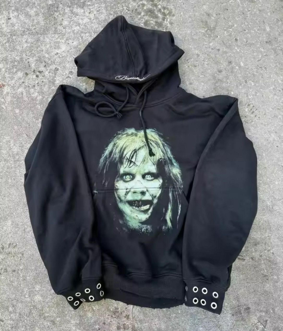 Other Fashion Punk Y2K Scary Creepy Face Gothic Pocket Hoodies Size US M / EU 48-50 / 2 - 1 Thumbnail