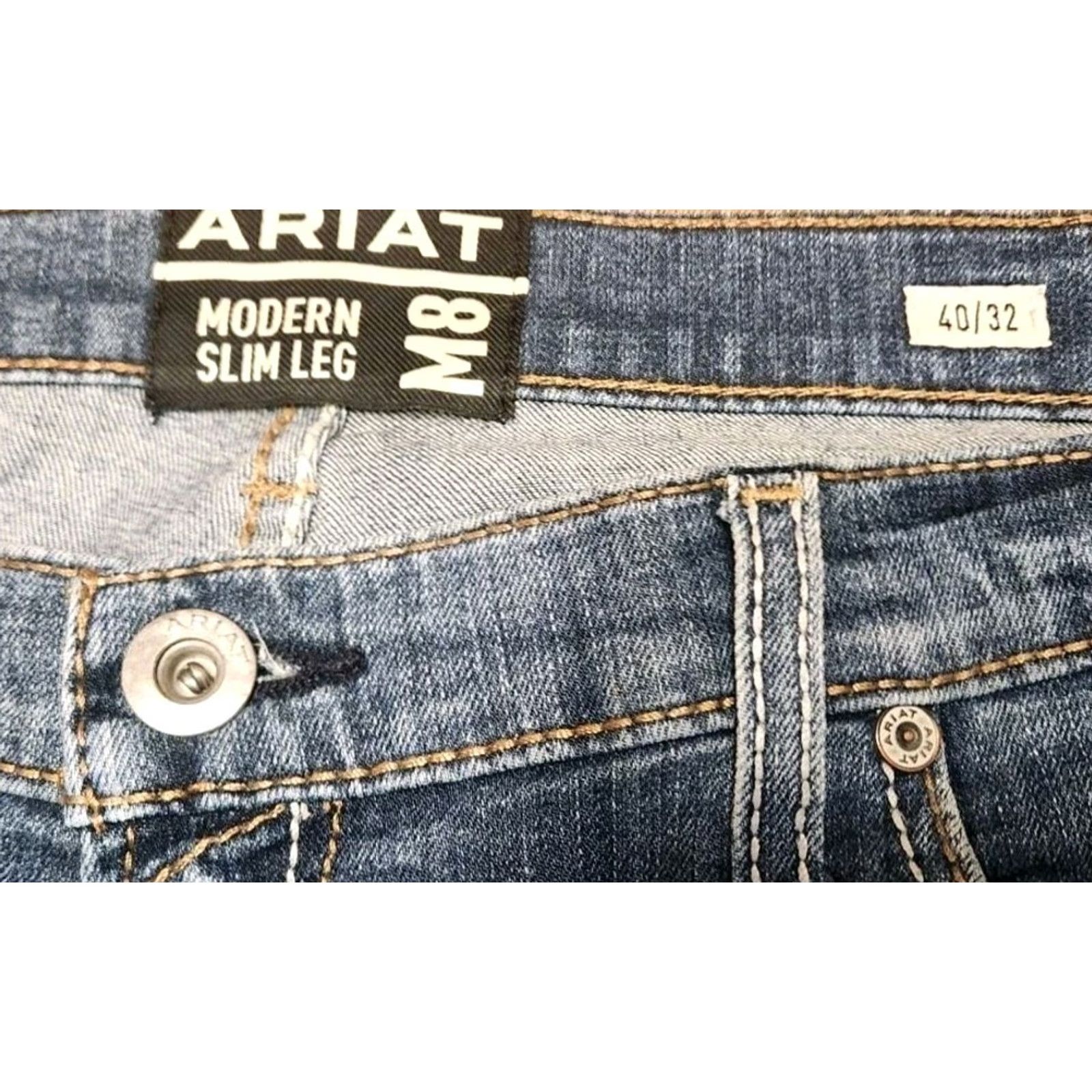Ariat ARIAT Jeans Men Slim 40x29.5 Blue M8 Benton Modern Denim Pants 10037963 Size US 40 / EU 56 - 7 Thumbnail