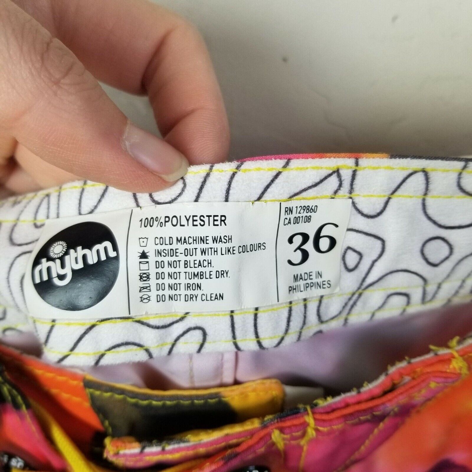 Rhythm Rhythm Mens Swim Trunks Hybrid Board Shorts Sz 36 Multicolor Size US 36 / EU 52 - 6 Thumbnail