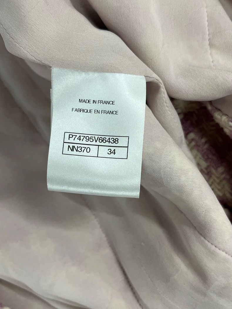 Chanel Chanel 22S pink plaid tweed lace-ting jacket Size XXS / US 00 / IT 34 - 5 Thumbnail