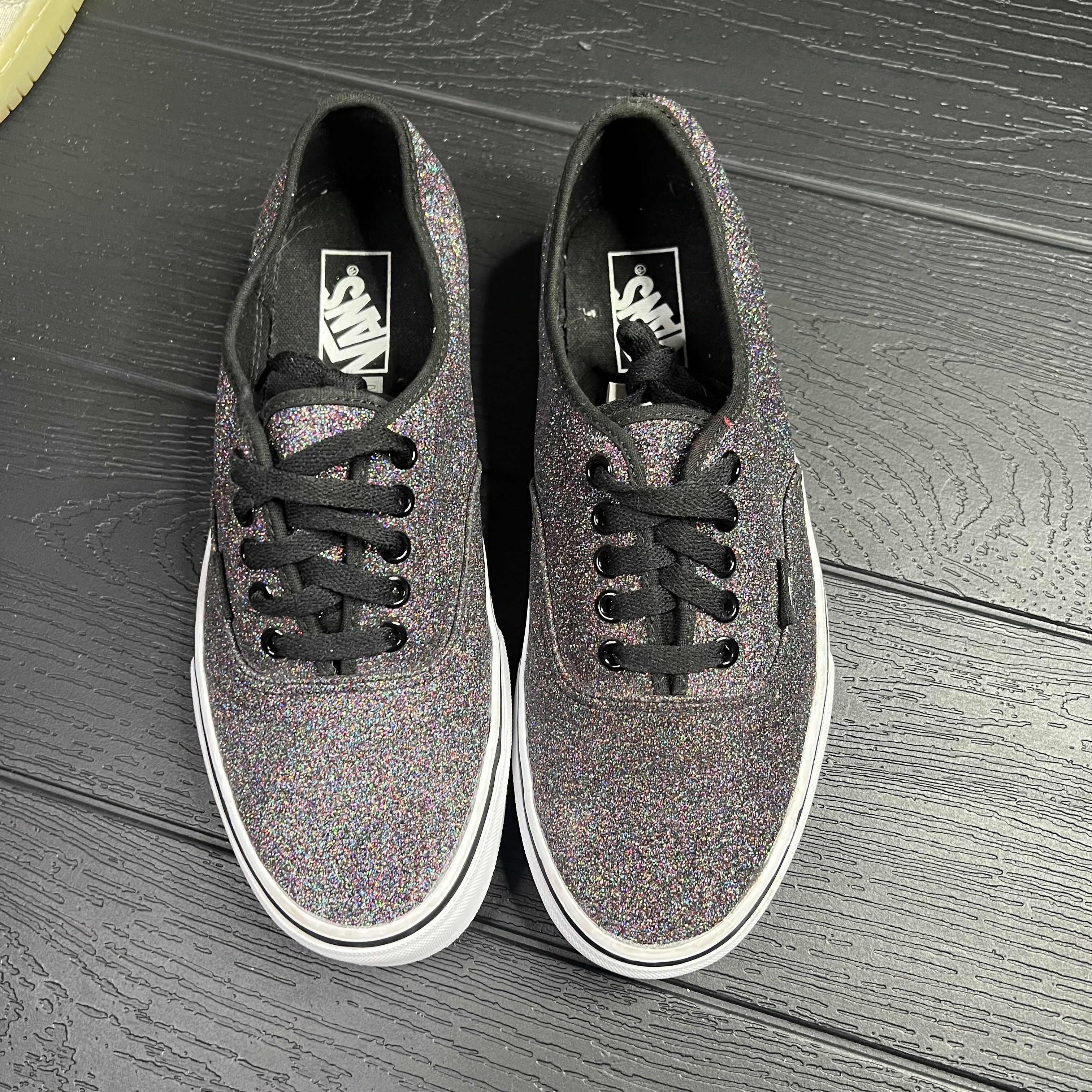 Vans Vans Authentic Glitter Rainbow Black Size US 8.5 / EU 41-42 - 4 Thumbnail