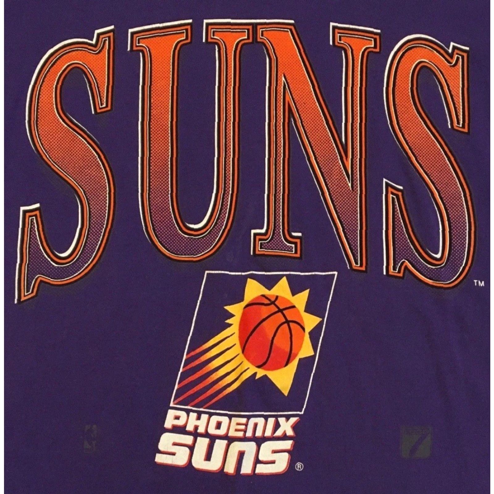 Vintage VINTAGE 90s Phoenix Suns Faded Spellout Shirt XL Purple Nike? Size US XL / EU 56 / 4 - 2 Thumbnail