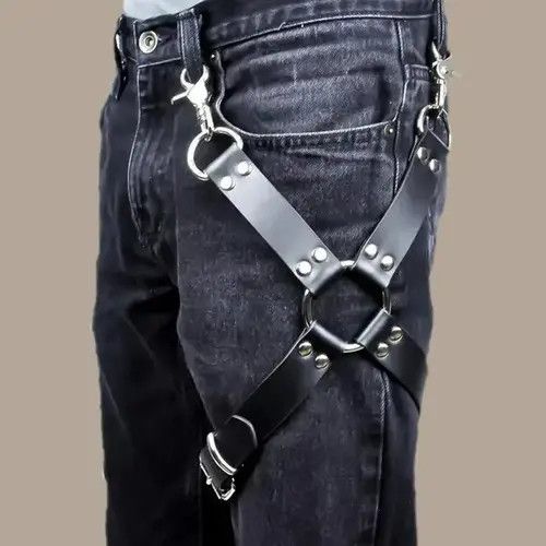 Other Punk Suspender Leather Harness Leg Belt Size ONE SIZE - 1 Thumbnail