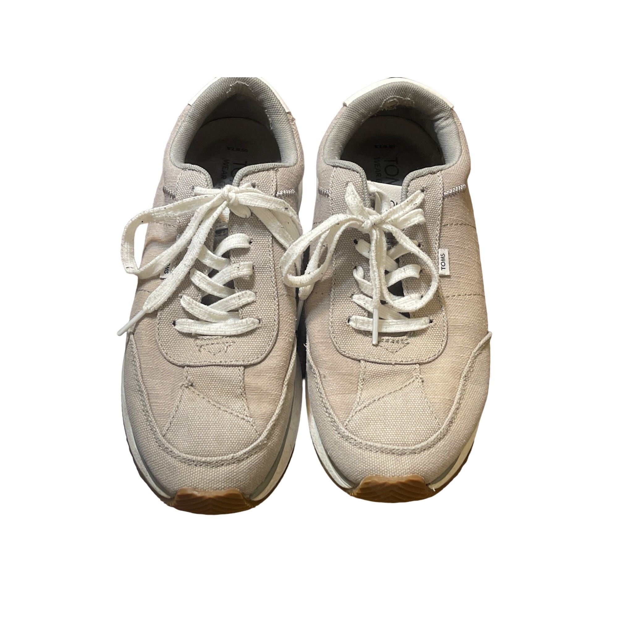 Toms Toms Womens Wyndon Sneakers Beige Canvas Casual Shoes Lace U Size US 7.5 / IT 37.5 - 1 Thumbnail