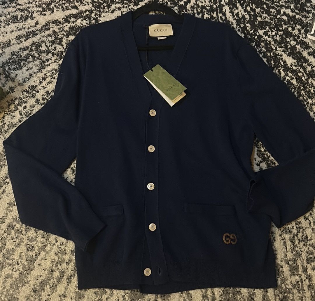 Gucci Gucci 100% Fine Cashmere Cardigan Blue size XL Size US XL / EU 56 / 4 - 2 Thumbnail