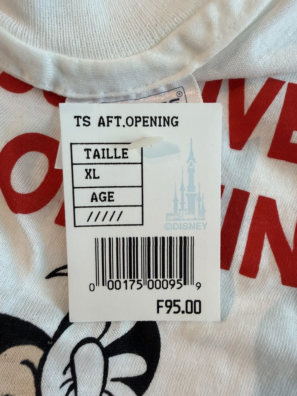 Disney RARE 1994 Euro Disney “I Survived The Opening!” NWT Size US XL / EU 56 / 4 - 2 Thumbnail