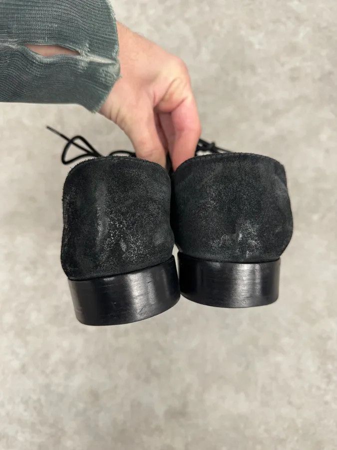 Dolce & Gabbana 2000s Dolce & Gabbana Grey & Black Wrinkled Effect Leather Low Boots Size US 8 / EU 41 - 5 Thumbnail