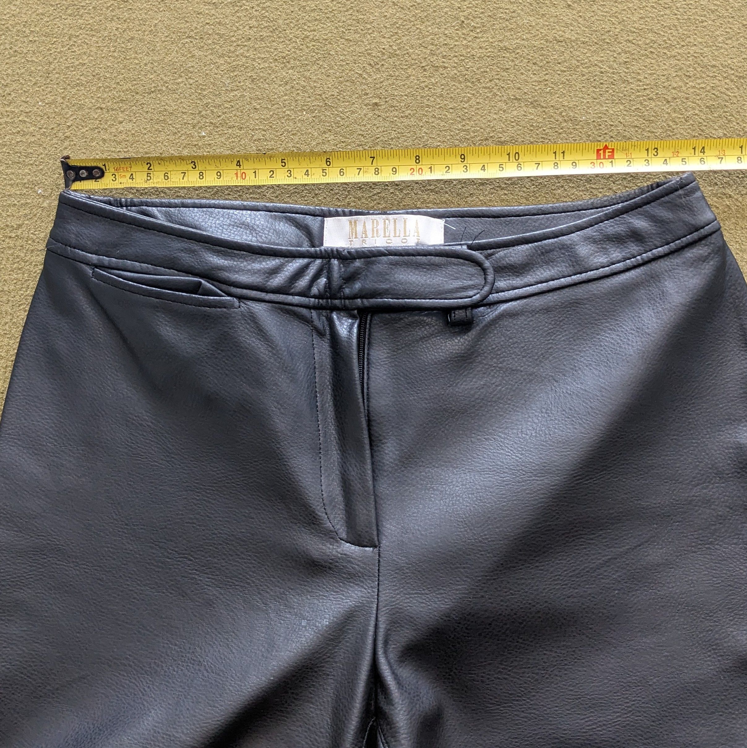 Other Vintage MARELLA TRICOT Luxury Brand Leather Pants Size US 28 / EU 44 - 4 Thumbnail
