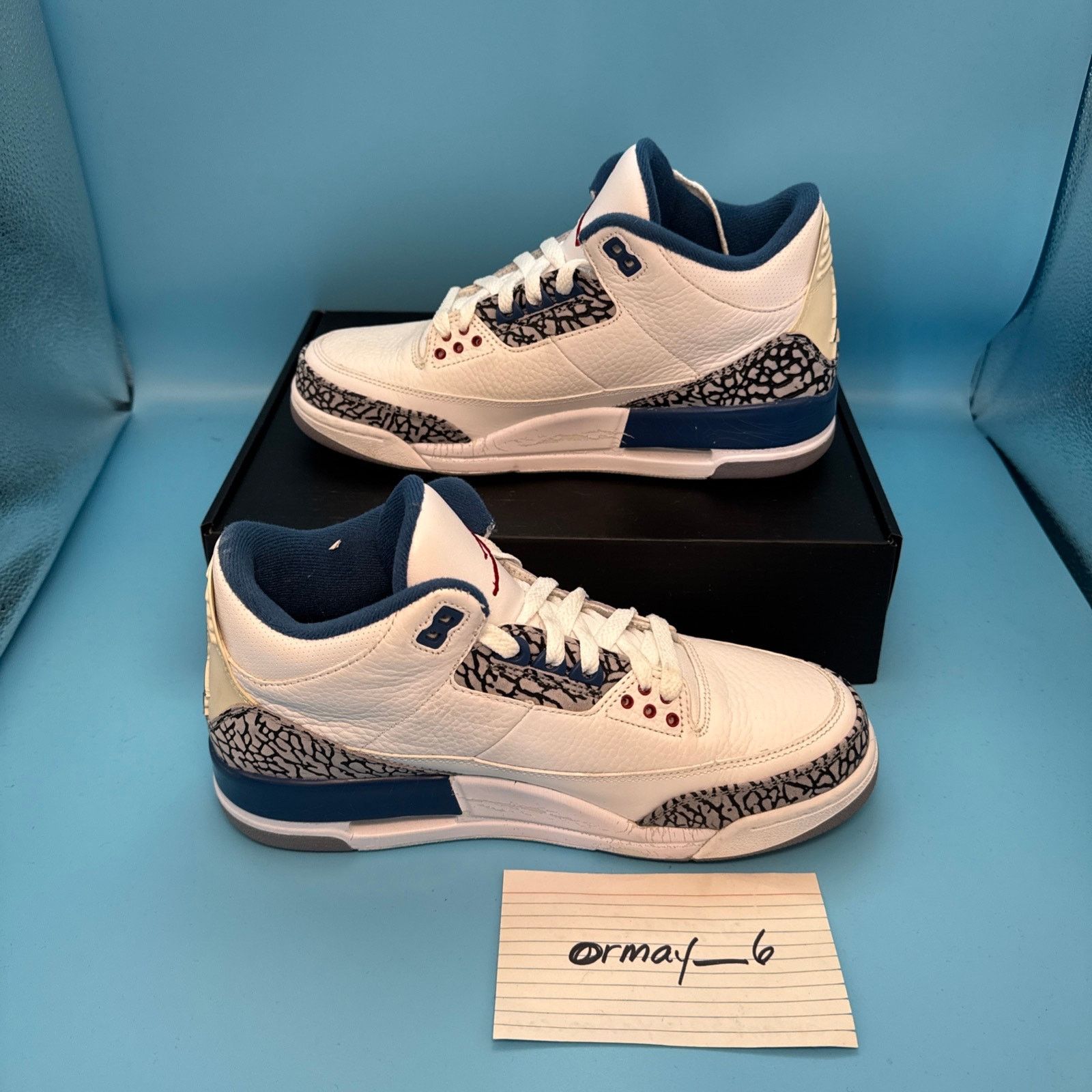 Jordan Brand × Nike Air Jordan Retro 3 "True Blue" 2009 m8.5 w10 Size US 8.5 / EU 41-42 - 2 Thumbnail