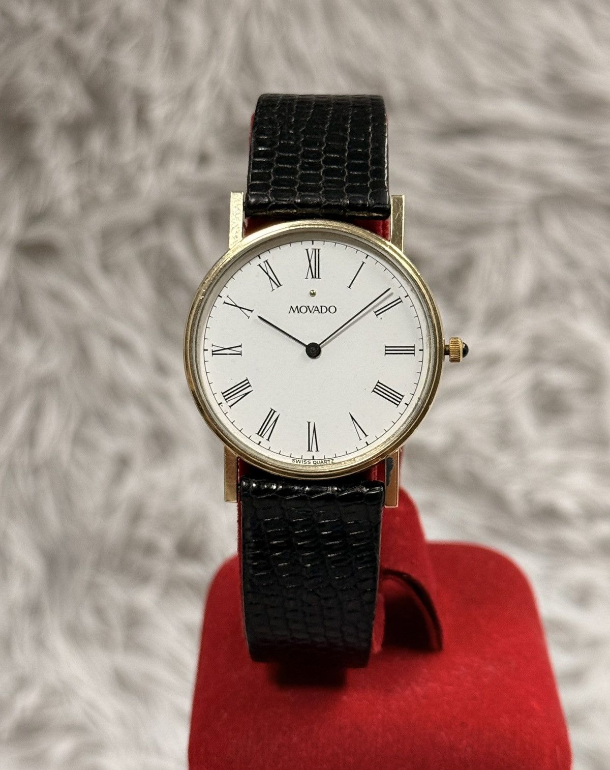 Vintage x Watches Movado Eta Swiss Quartz MenS Watch 14K Solid Gold in White, Men's