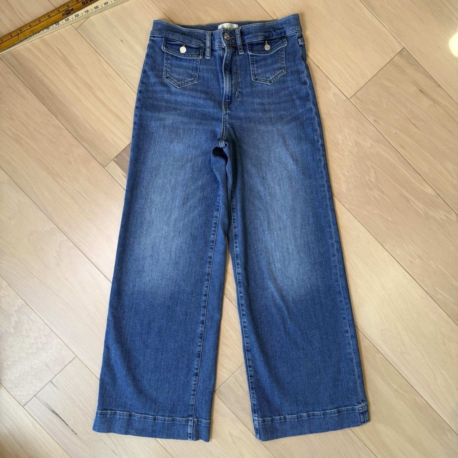 Frame Frame Le Slim Palazzo Jeans Women's 28 High Rise Wide Leg Size 28" / US 6 / IT 42 - 2 Thumbnail