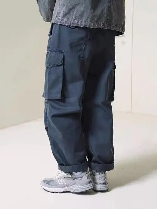 Japanese Brand 21SS Indigo Union Japan Navy Cargo Oversized Washed Pants Size US 32 / EU 48 - 2 Thumbnail