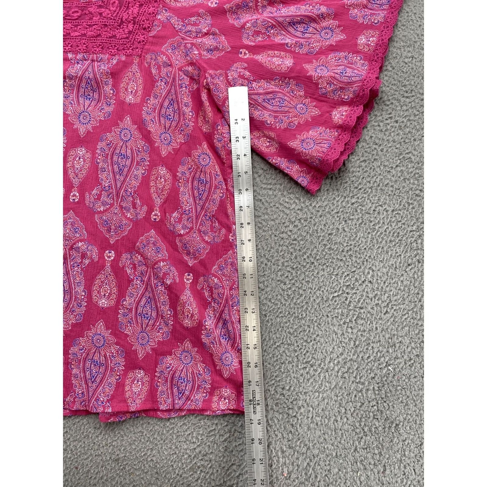 Blair Blair Womens Pink Paisley Tunic Top - Size XL India Made Size XL / US 12-14 / IT 48-50 - 6 Thumbnail