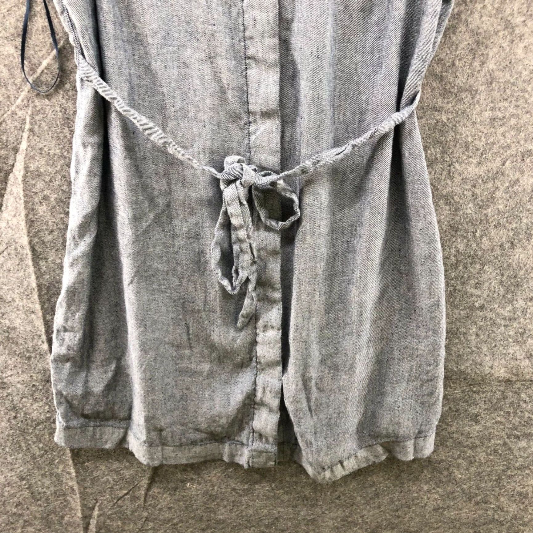 Nicole Miller VINTAGE Nicole Miller Linen Blend Shirt Dress Women Size 4 Sleeveless Mini Tie Waist Blue Casual Spring Summer Size S / US 4 / IT 40 - 4 Thumbnail