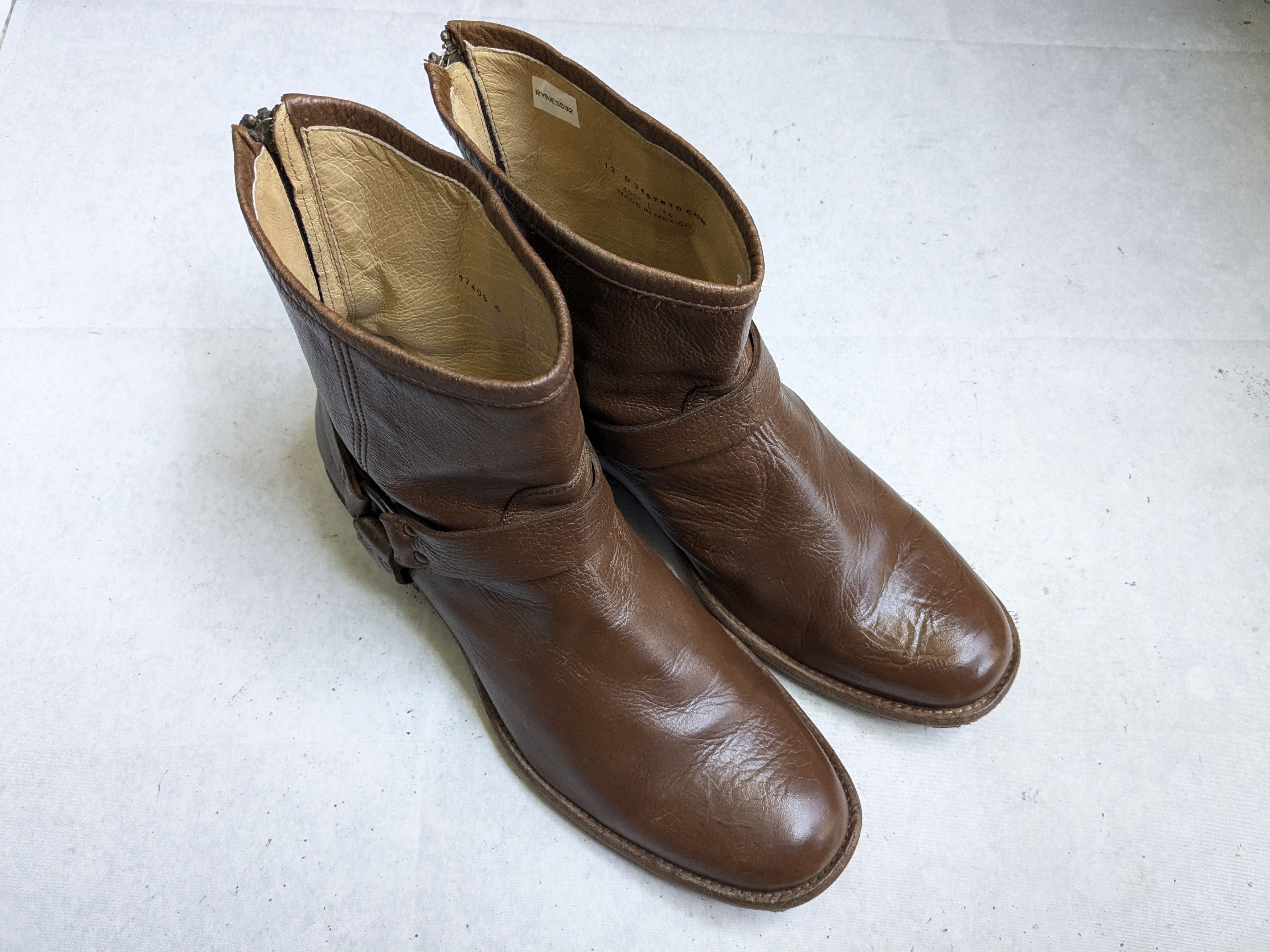 Frye Frye Harness Brown Leather 12 D Leather Buckle Size US 12 / EU 45 - 5 Thumbnail