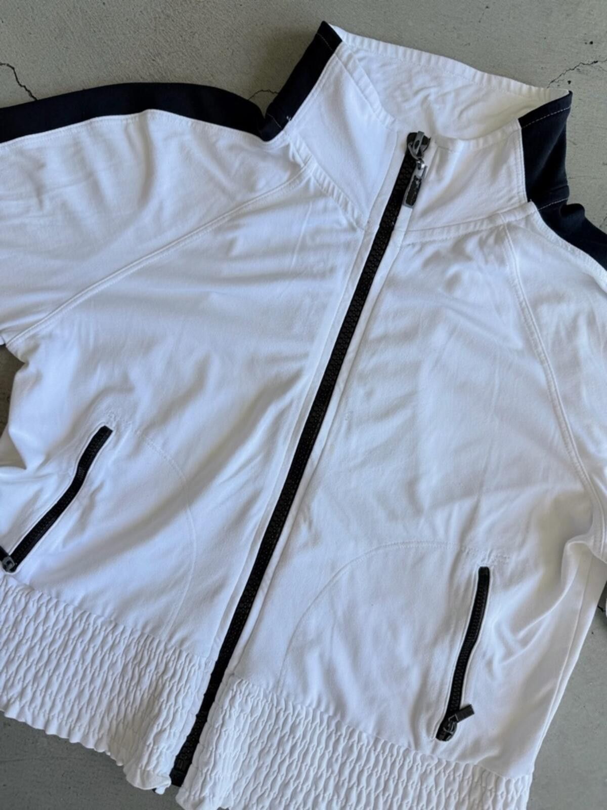 United Colors Of Benetton bebe Sport / Zip Track Jacket / White Black Size L / US 10 / IT 46 - 5 Thumbnail
