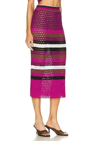 Valentino o1y0326 Midi Skirt in Multicolor Size 25" / US 0 / IT 36 - 2 Thumbnail