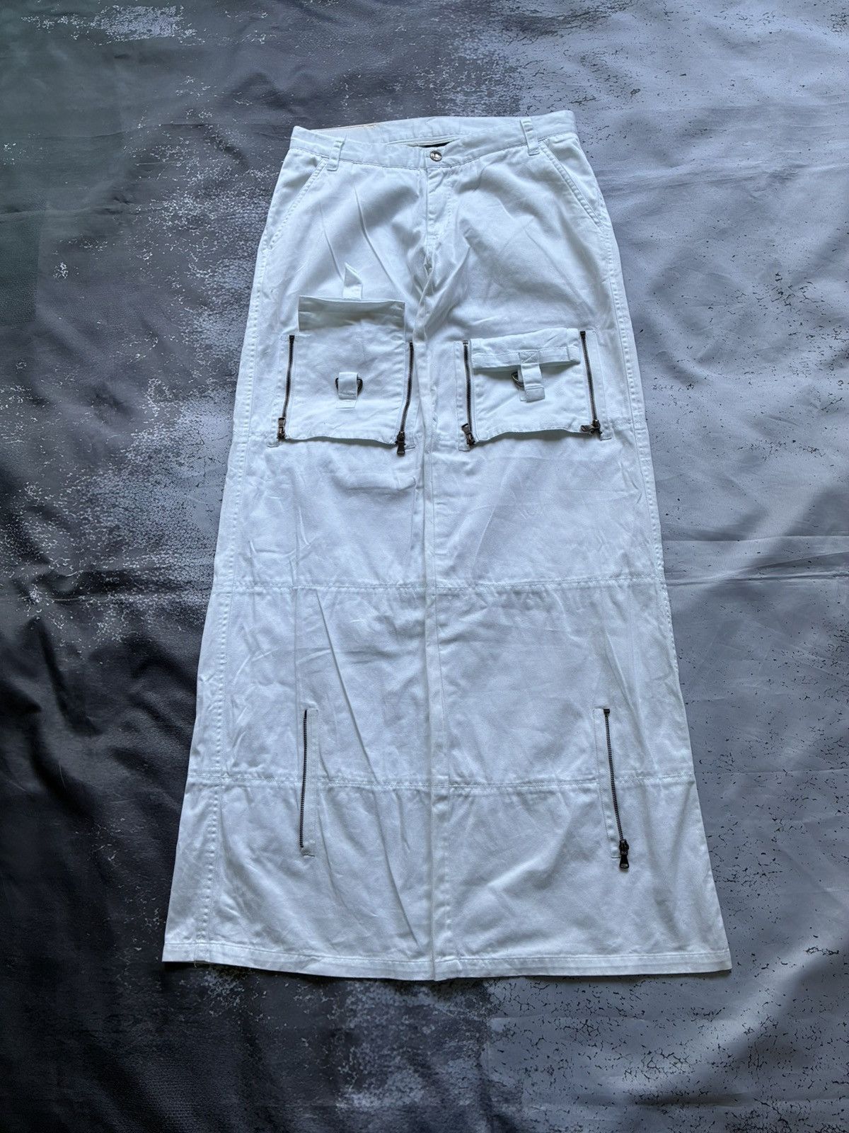 Dolce & Gabbana Dolce & Gabanna AW03 Multi zip White Cargo Pants Size US 33 - 1 Thumbnail