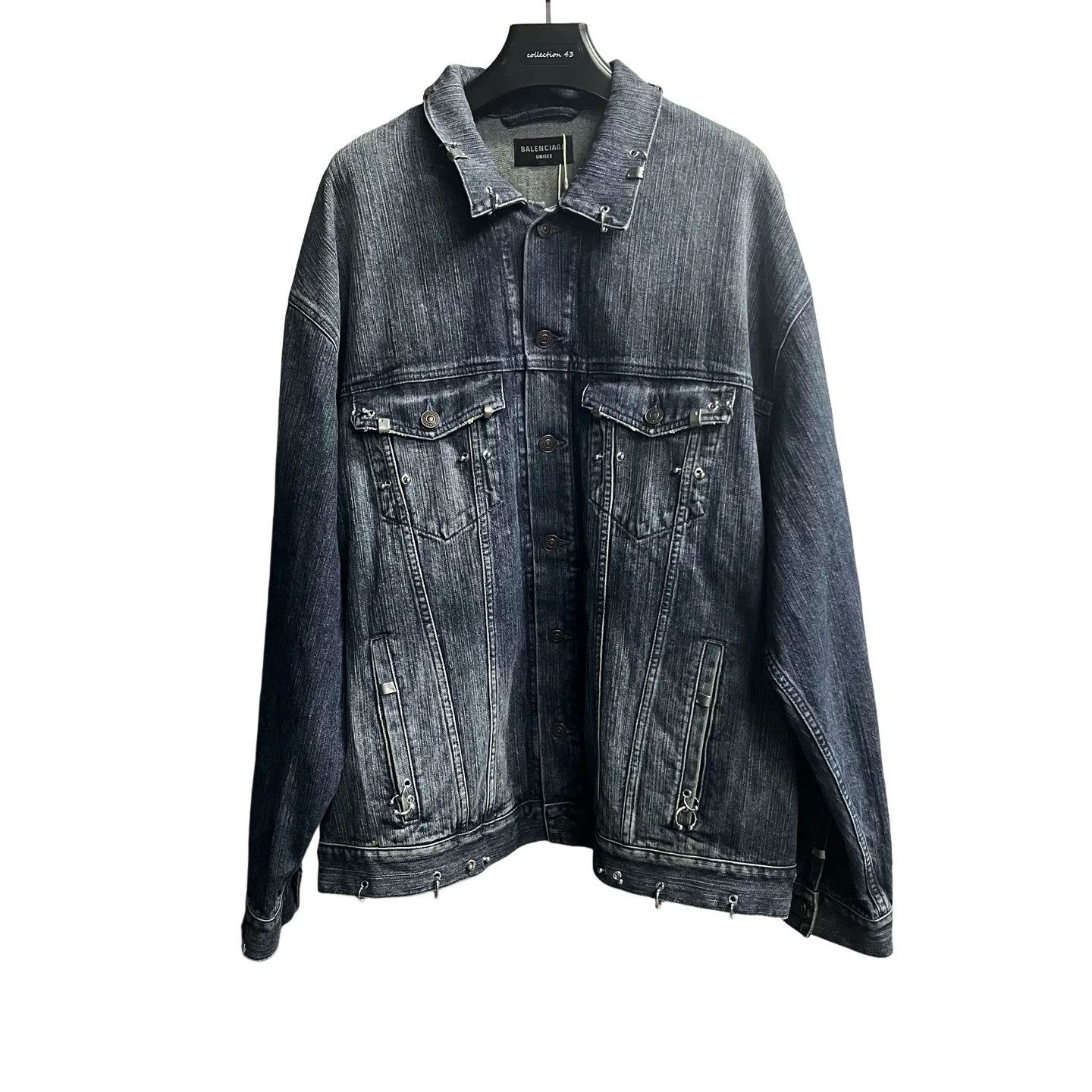 Balenciaga Balenciaga Pierced Washed Denim Jacket Size 2 Size US M / EU 48-50 / 2 - 1 Thumbnail