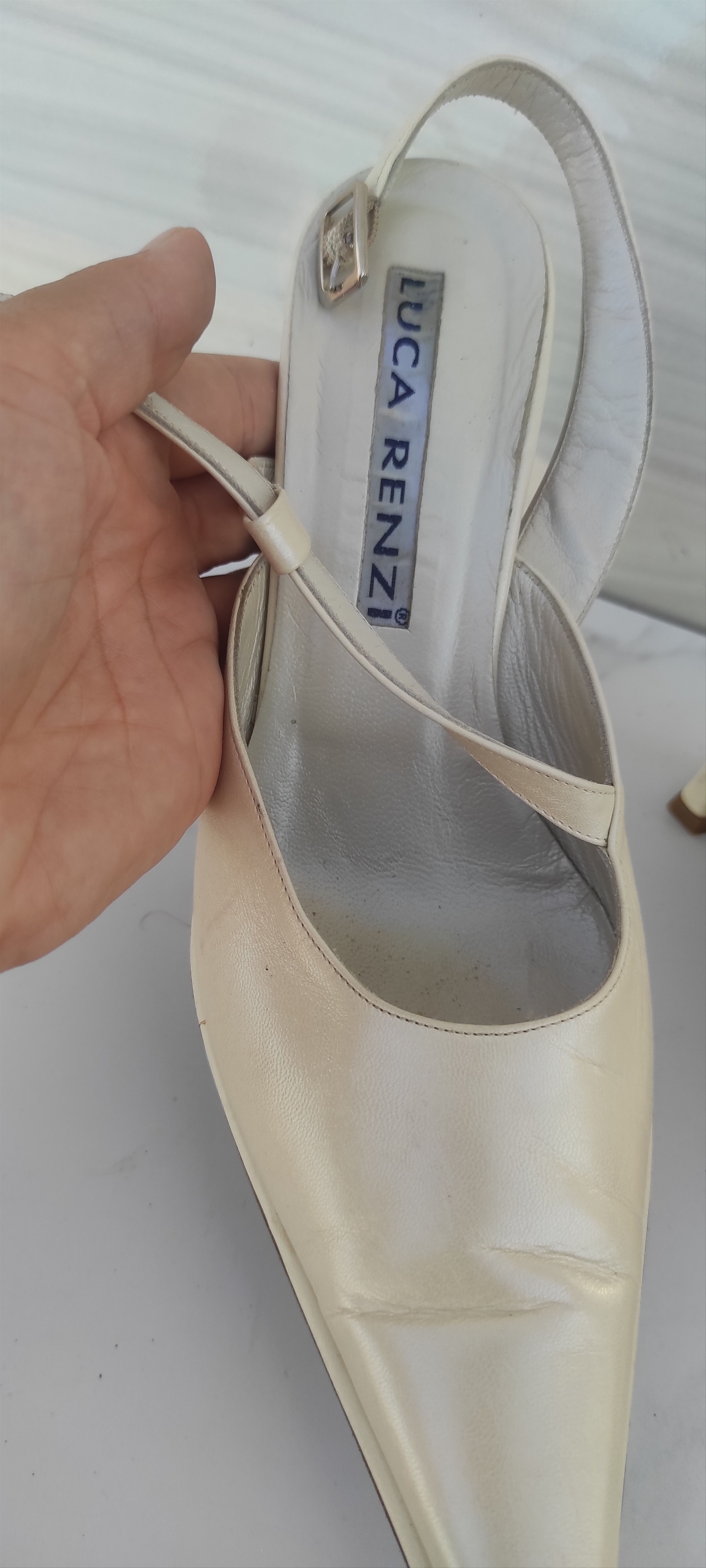 Leather Luca Renzi Slingback Wedding Leather Shoes Made Italy Size US 6 / IT 36 - 8 Thumbnail