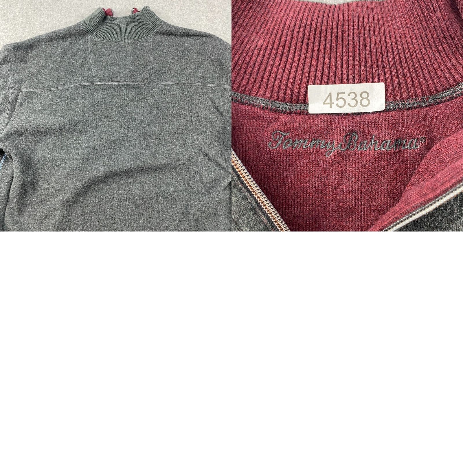 Tommy Bahama Tommy Bahama Reversible Sweater Mens Large L Maroon Gray 1/4 Zip Long Sleeve Size US L / EU 52-54 / 3 - 10 Thumbnail
