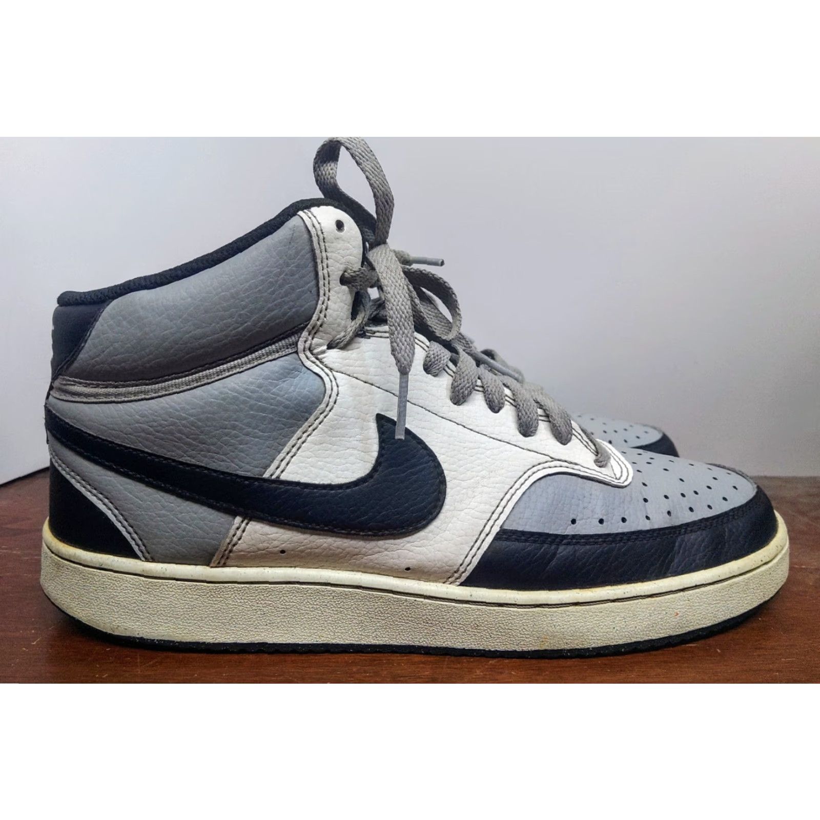 Nike Nike Court Vision Next Nature Mid Top Light Smoke Grey Sail - Size 9 (US) Mens Sneaker, Gray Nike Court Vision, 2022 Release Size US 9 / EU 42 - 7 Thumbnail