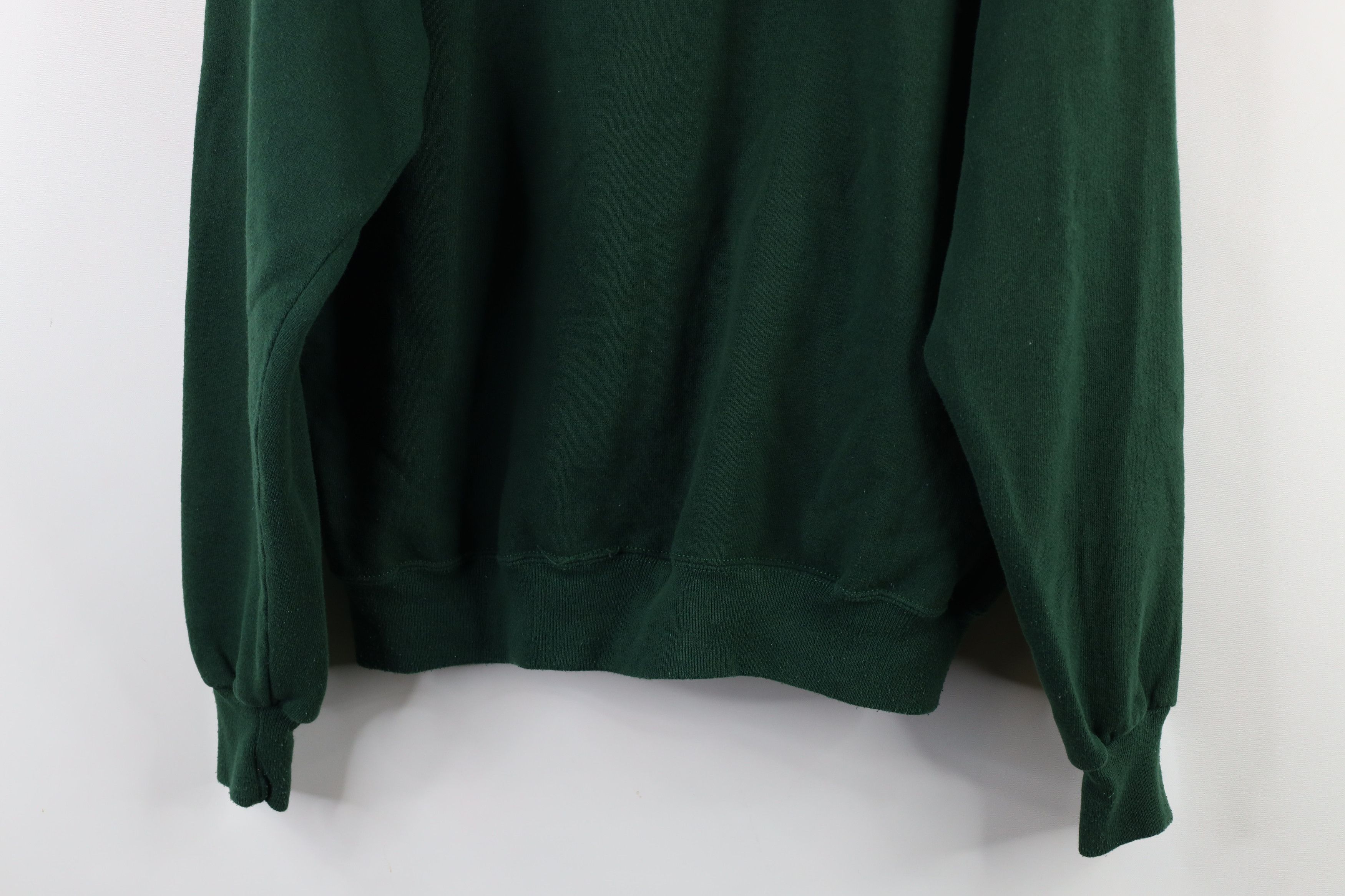 Vintage Vintage 90s Streetwear Blank Crewneck Sweatshirt Green USA Size US XL / EU 56 / 4 - 11 Thumbnail