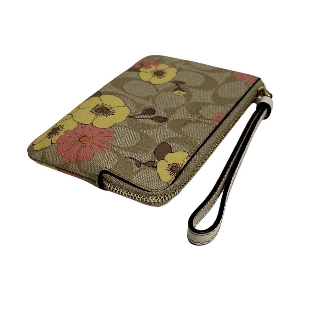 Coach Coach Corner Zip Wristlet In Signature Canvas With Floral Size ONE SIZE - 3 Thumbnail