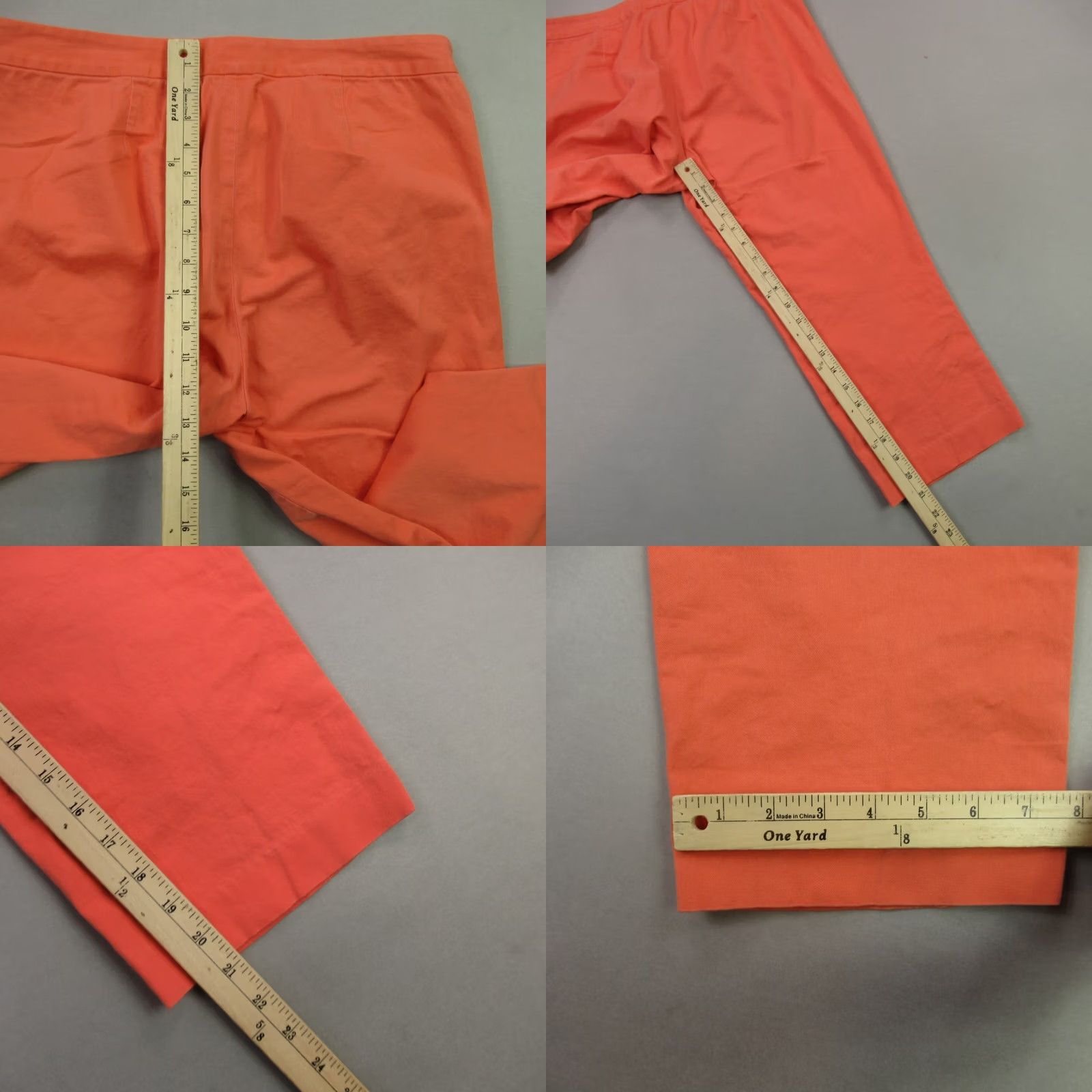 J. Jill J Jill Pants Capri Women 10 Orange Straight Stretch Lightweight Casual Pockets Size 32" / US 10 / IT 46 - 8 Thumbnail
